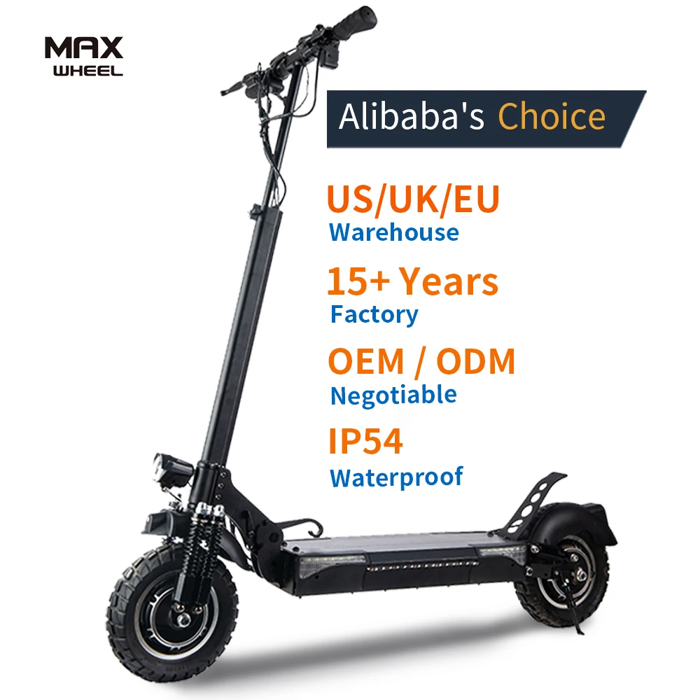 

MAXWHEEL T4 big tire electric scooter Foldable off road electric scooter 48v voltage 1000w power electric scooter adult, Black