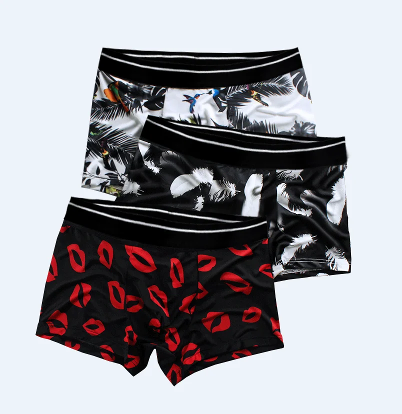 

Drop shipping low prices printing design polyester boxer shorts Cool and comfortable men's underwear boxer, 4 colors