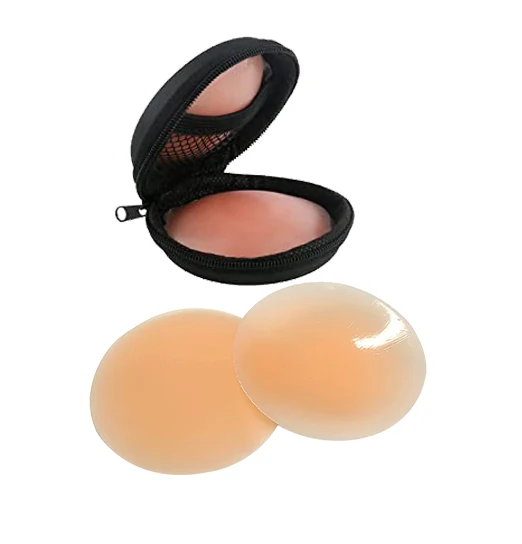 

Silicone Nipple Covers Reusable Adhesive Breast Pasties Petals Invisible Nipple Pads with box packing 3 pairs in a box, Nude, tan, caramel, brown