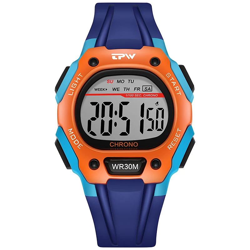 

Top Selling Teenagers Simple Plastic Detachable Strap Colorful Outdoor LED Sports Digital Watch