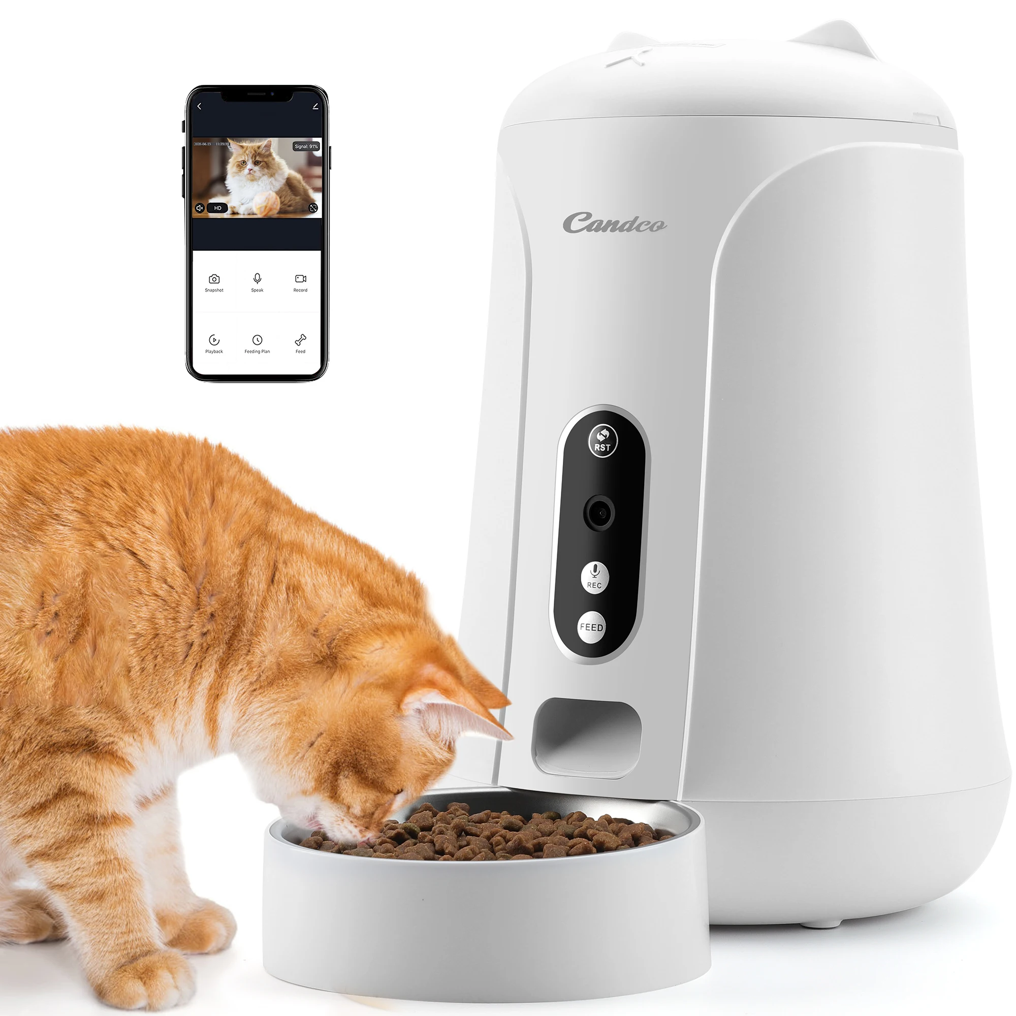 

USA Warehouse Stock 2023 Hot sale 4L automatic pet feeder with camera App remote control automatic smart pet feeder