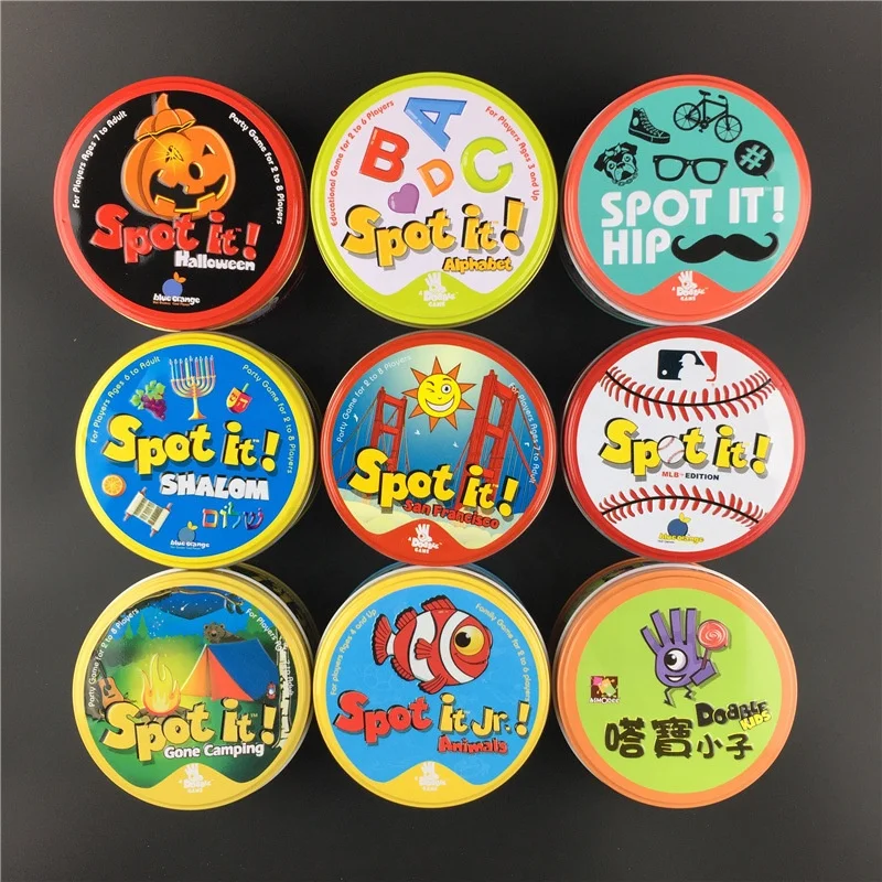 

Spot It Card Game with Metal Box Best Gift for Adult Game, As shown