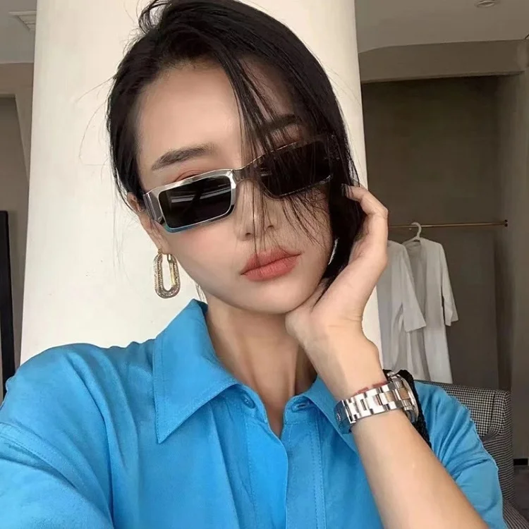 

Wholesale Fashion niche ins street shooting personality trend decorative sunglasses 2021 women, Black+gray,gold+gray,gold+dark green,gold+brown,gold+red,silver+gray