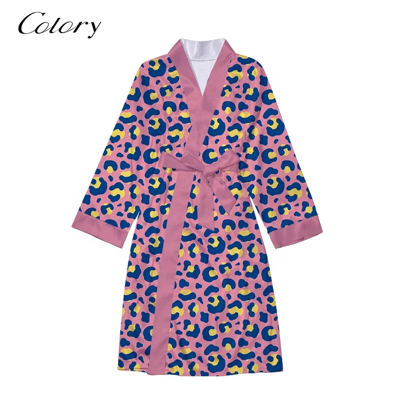 

Colory Custom Robes Women Silk Robe Custom Long Satin Robe, Customized color