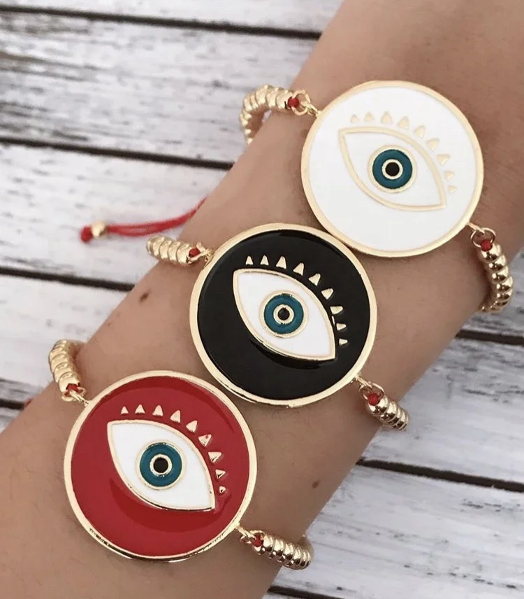 

Popular elegance drop oil bracelet eye pattern bracelet couple friendship bracelet, Multi color