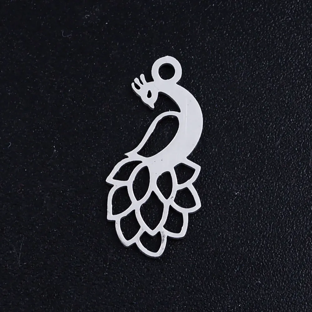 

Wholesale 5pcs/Bag Stainless Steel Peacock Charm Diy Pendant for Necklace Making