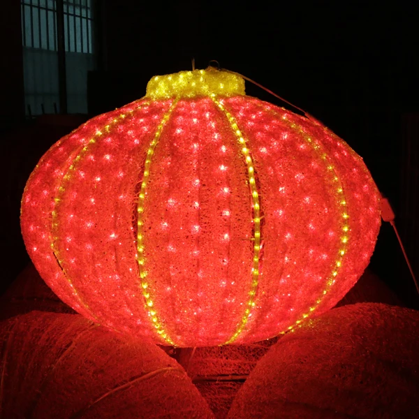 1m Red Lanterns Excellent Led Christmas Decorations 3d Motif Light