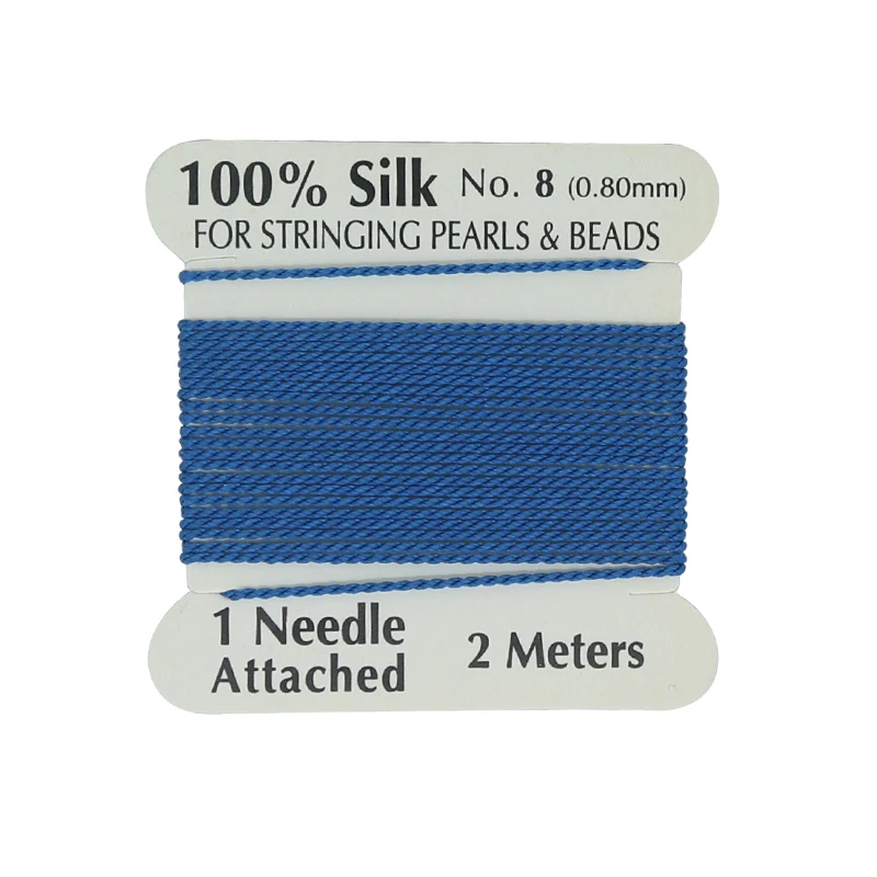

Hobbyworker Wholesale Supply  Multicolor 100% Natural Royal Blue Silk Cord