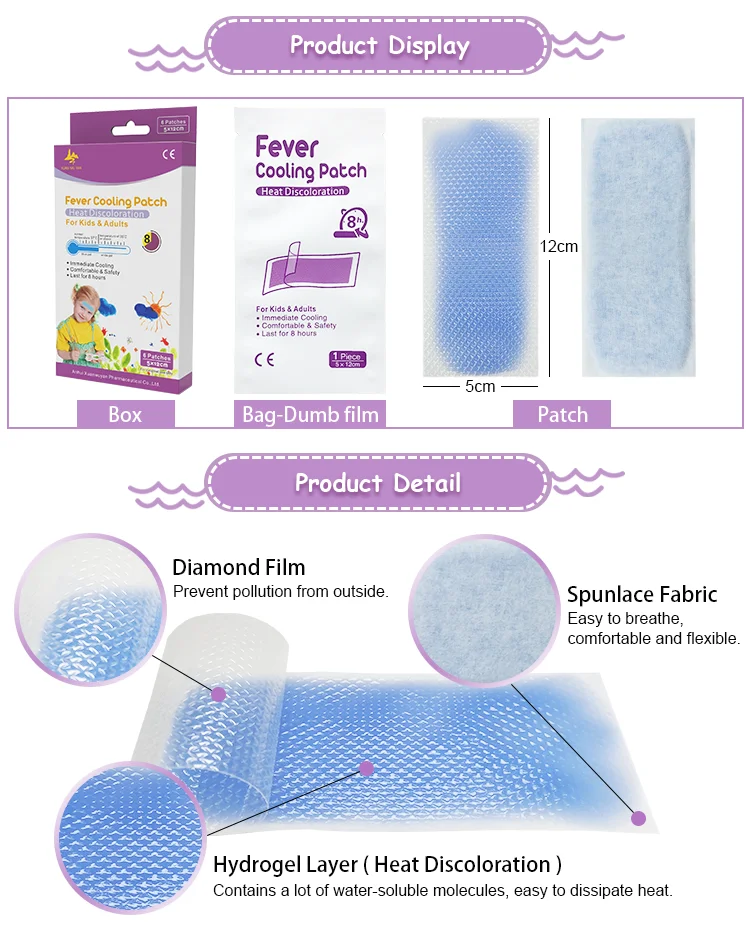 New Products Hydrogel Heat Discoloration Cool Pad Baby Fever Reduce