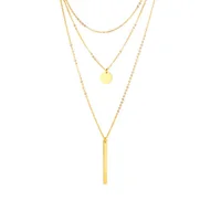 

Women Bohemian Style 3 Multi-Layer Choker Stainless Steel Necklace