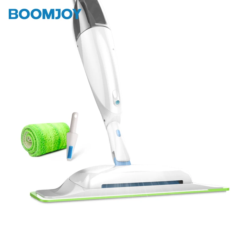 

BOOMJOY water spray easy spin telescopic microfiber mop with sweeper household cleaning tools & accessories