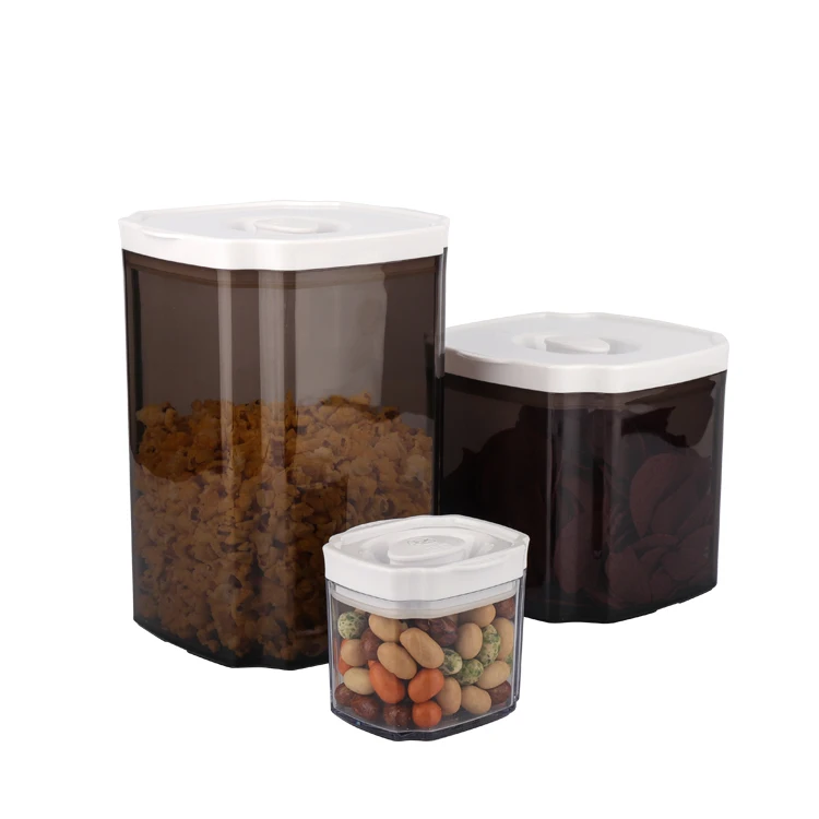 

Wholesale 3 Pieces Airtight Food Storage Containers BPA Free Plastic Kitchen Storage Containers for Bulk Food and Flour, Brown