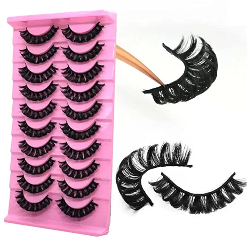 

Wholesale 10 pack russian strip lashes 10mm 11mm 12mm 13mm 14mm 15mm d curl lashes 25mm faux mink eyelash vendor