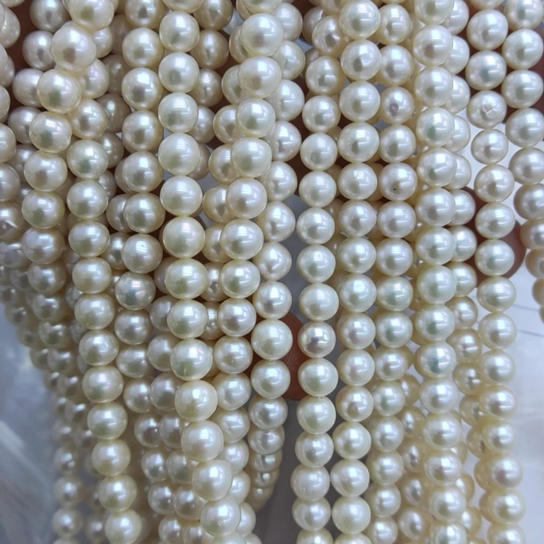 

5-6 mm good quality near round pearl loose wholesale nature freshwater pearl in strand-AA+ grade