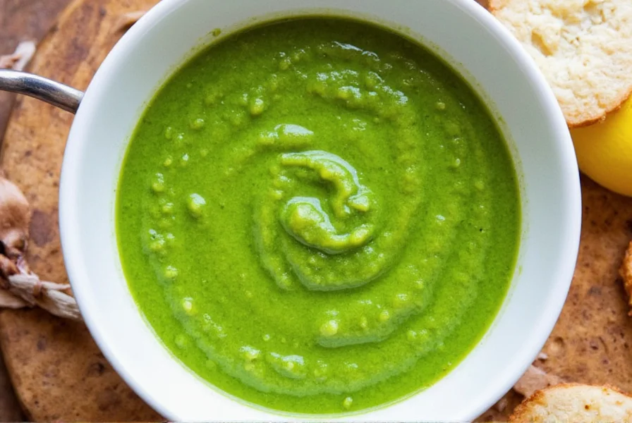 Side-by-side comparison of red and green sofrito