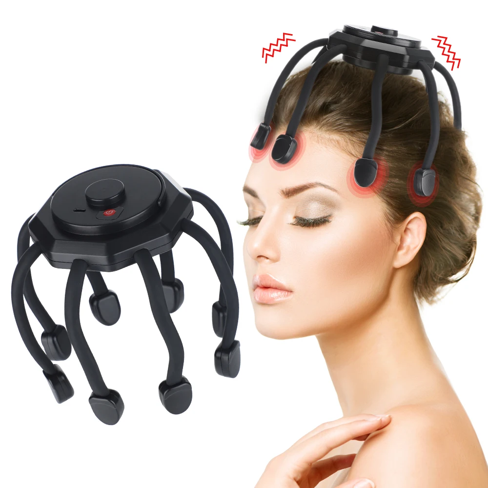 

Octopus head massager Electric Head Massager 3 Modes Massage Scalp Relieve Head Hair Growth Wireless Portable