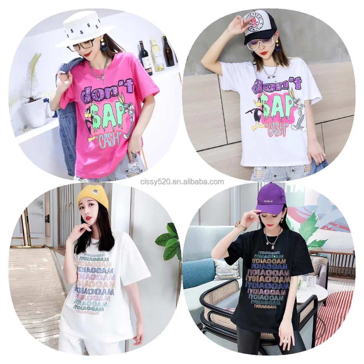 

new Women TShirt street fashion Summer oversize clothing Custom Brand digital printing tee OEM casual long lose tshirt