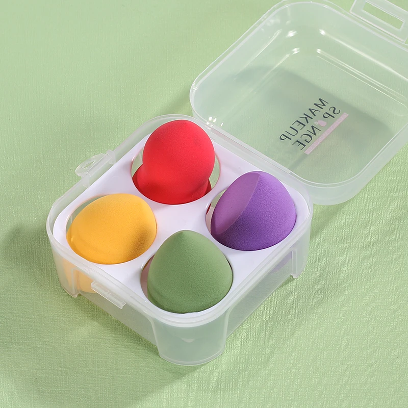 

Cheap 4Pcs Wholesale Box Sponges Makeup Soft Beauty Microfibre Makeup Sponge, Multi colors