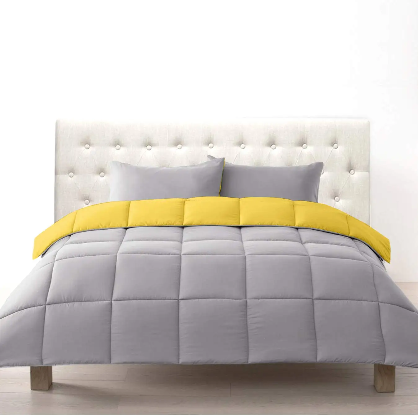 Allseason Bedding Reversible Down Alternative Box Quilted Comforter