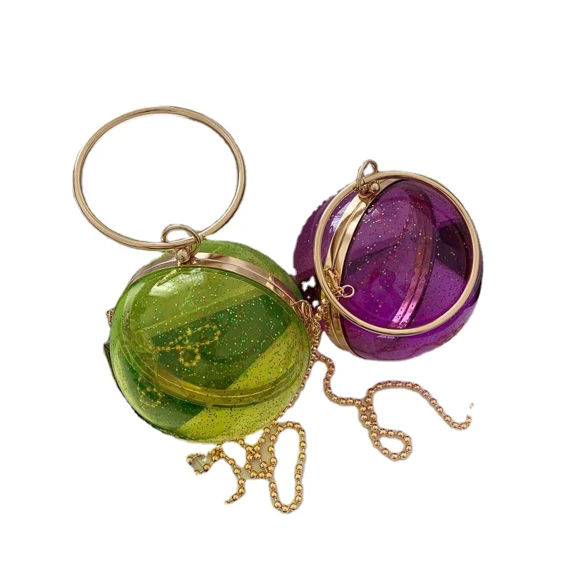 

New arrival acrylic ball bags fashion style chains crossbody bag handbags casual women streetstyle, Picture