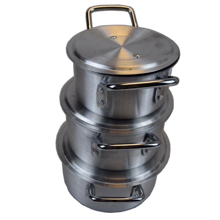 

7 pcs sets Aluminum Cauldron Hot Selling Pots, Silvery