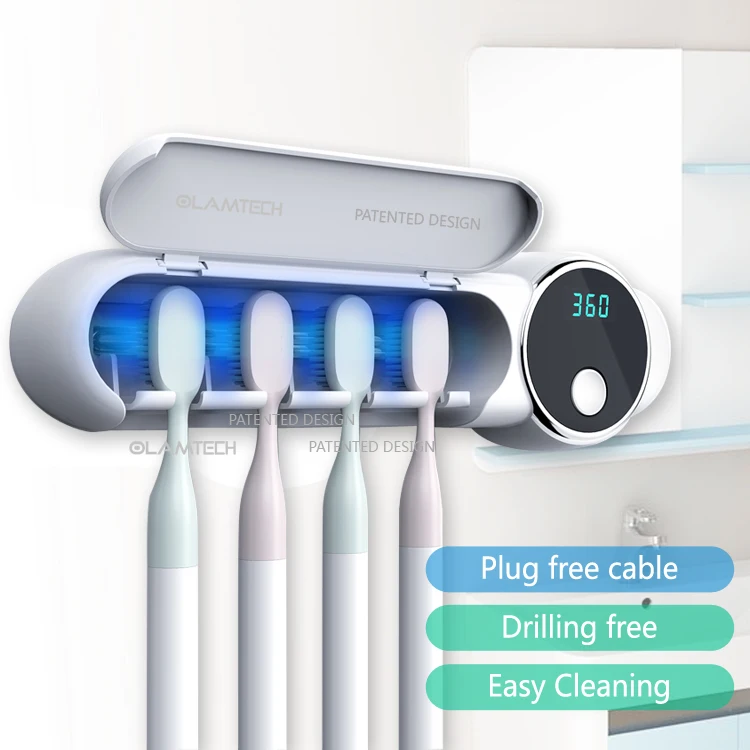

Olamlife Newest Design Family Wall Mounted Oral Tongu Cleaner Ultraso Teeth Cleaner UV Toothbrush Sterilizer