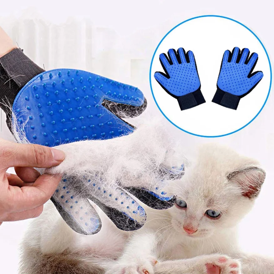 

Silicone Deshedding Brush Bath Cat Dog Pet Grooming Glove for Pet Hair Remove, As picture or custom color