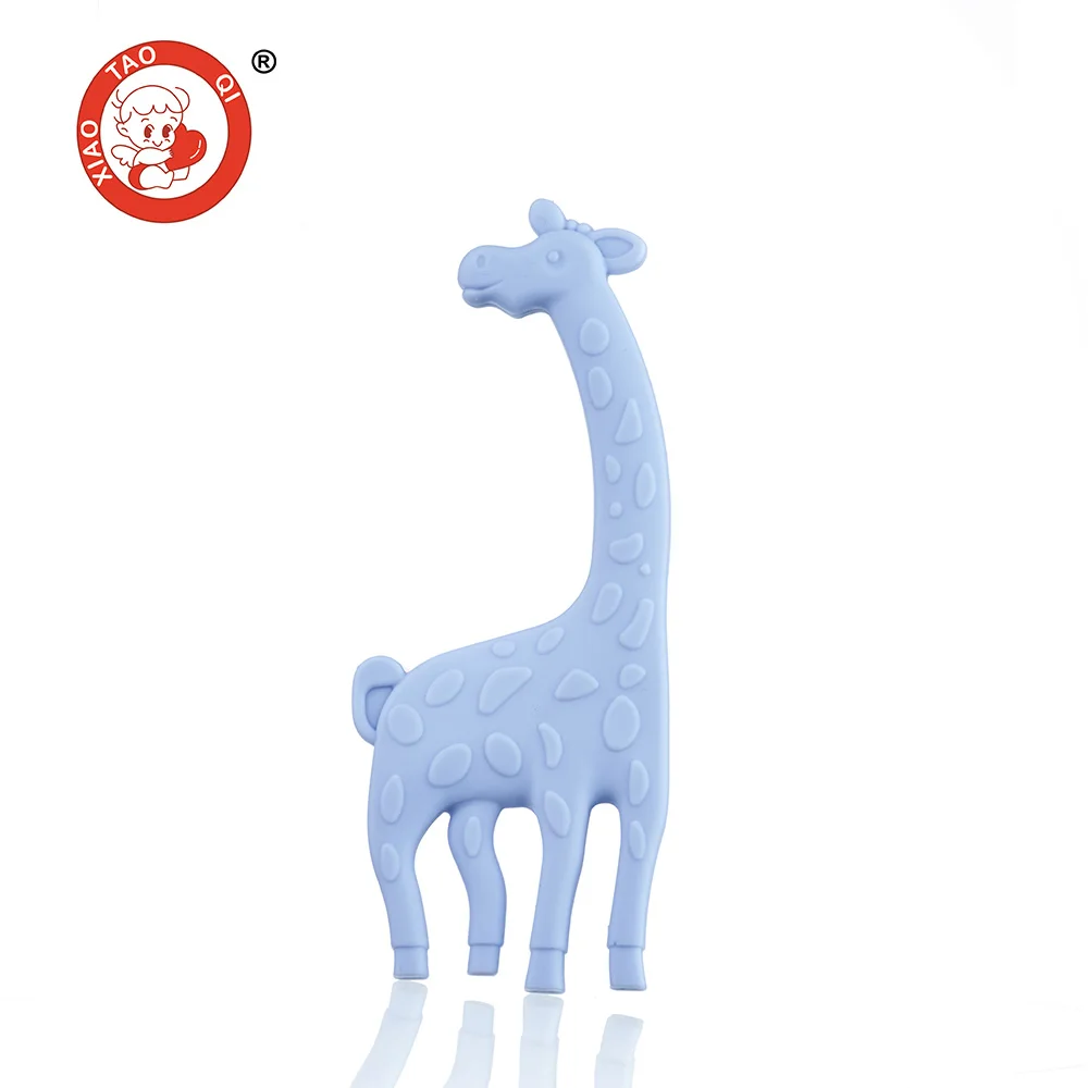 

Free Sample Animal Giraffe Shape High Quality Silicone Beads And Teether Christmas Silicone Teether 2020