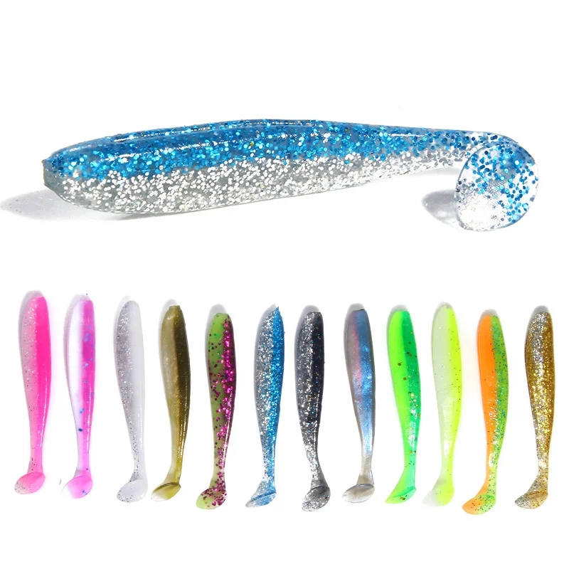 

2021 Amazon Hot Sales Blue Fake Bait Two-Color T tail 1.8g 6.5cm Fishing Shad Soft Lure, 2 colors