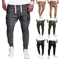 

Plus Size 4XL Men's Cargo Pants Autumn Long Pencil Trousers with Pockets Casual Mid Waist calsas masculina