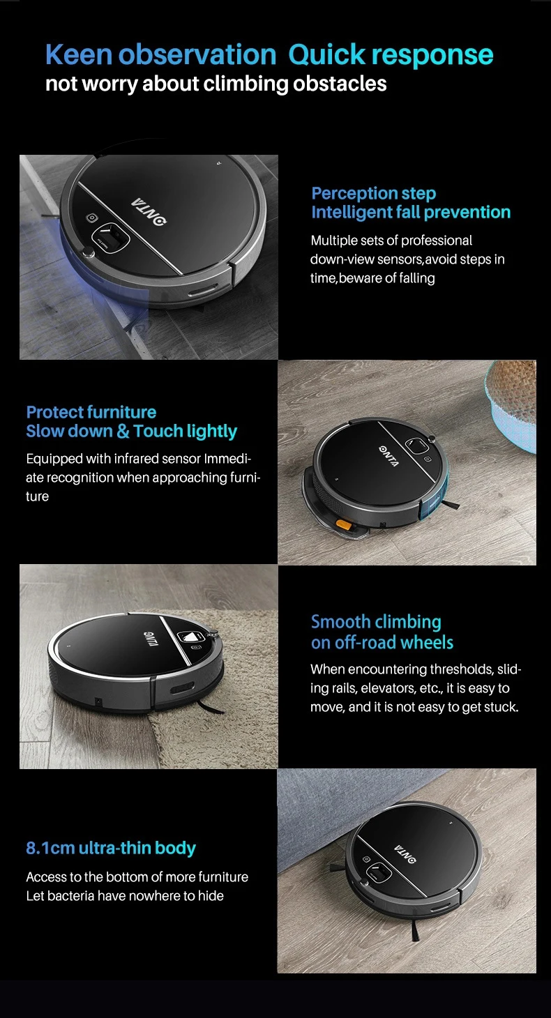 Anliang Newest Robot Vacuum Cleaner Visual Navigation Remote App ...