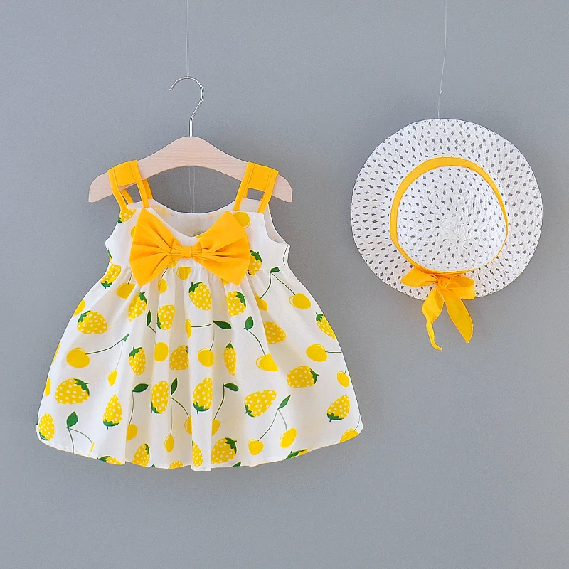

Factory sales summer kids clothes toddler girl cherry strawberry dress baby