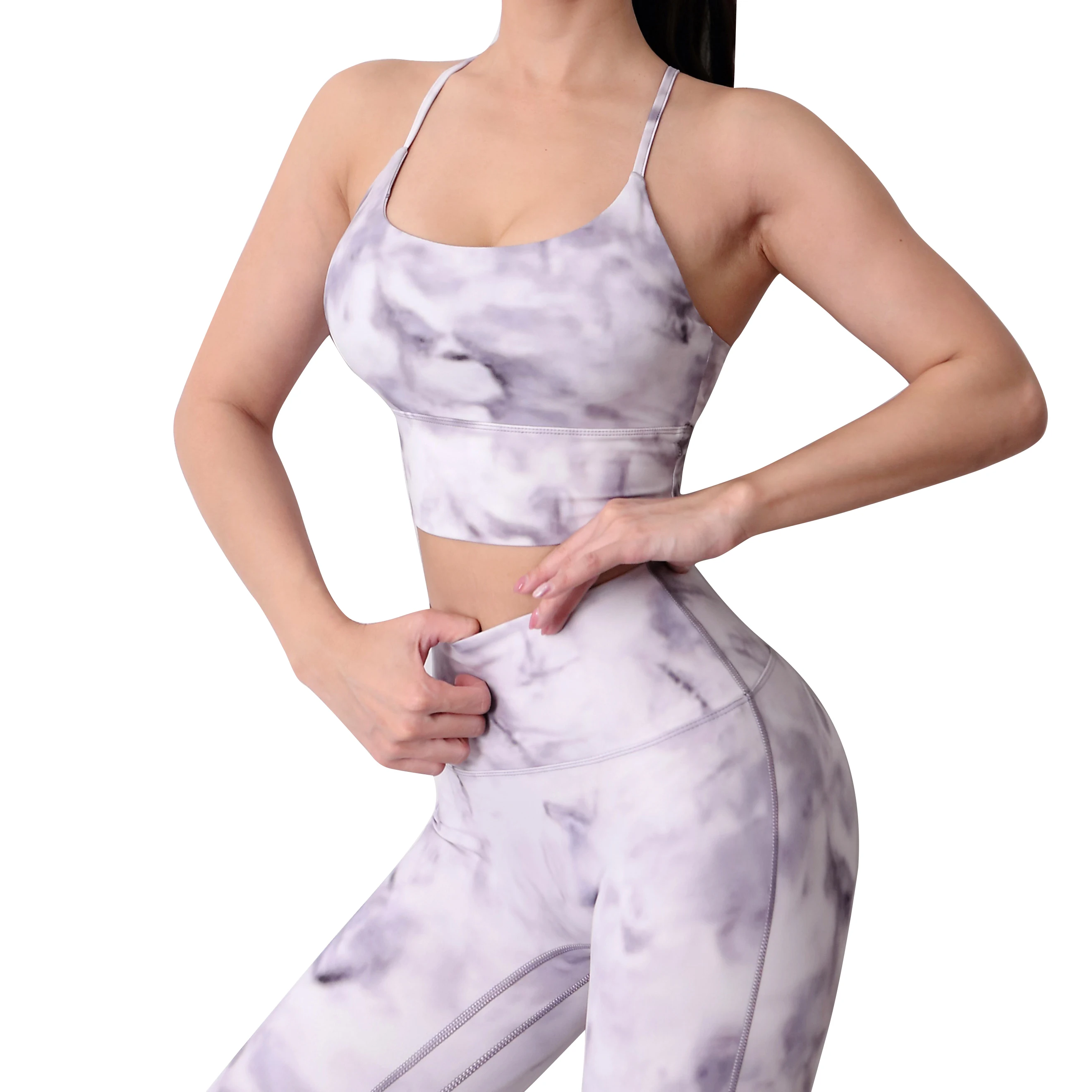 

Lowest Price Women 3/4 Length Compression Sublimated Quick Dry Fitness Yoga Wear Two Pieces Women Clothing