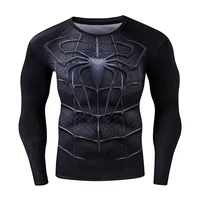 

Man Compression Shirt Quick Dry High Quality Marvel T Shirts Wholesale Cosplay Male Long Sleeve Rash guard Tops