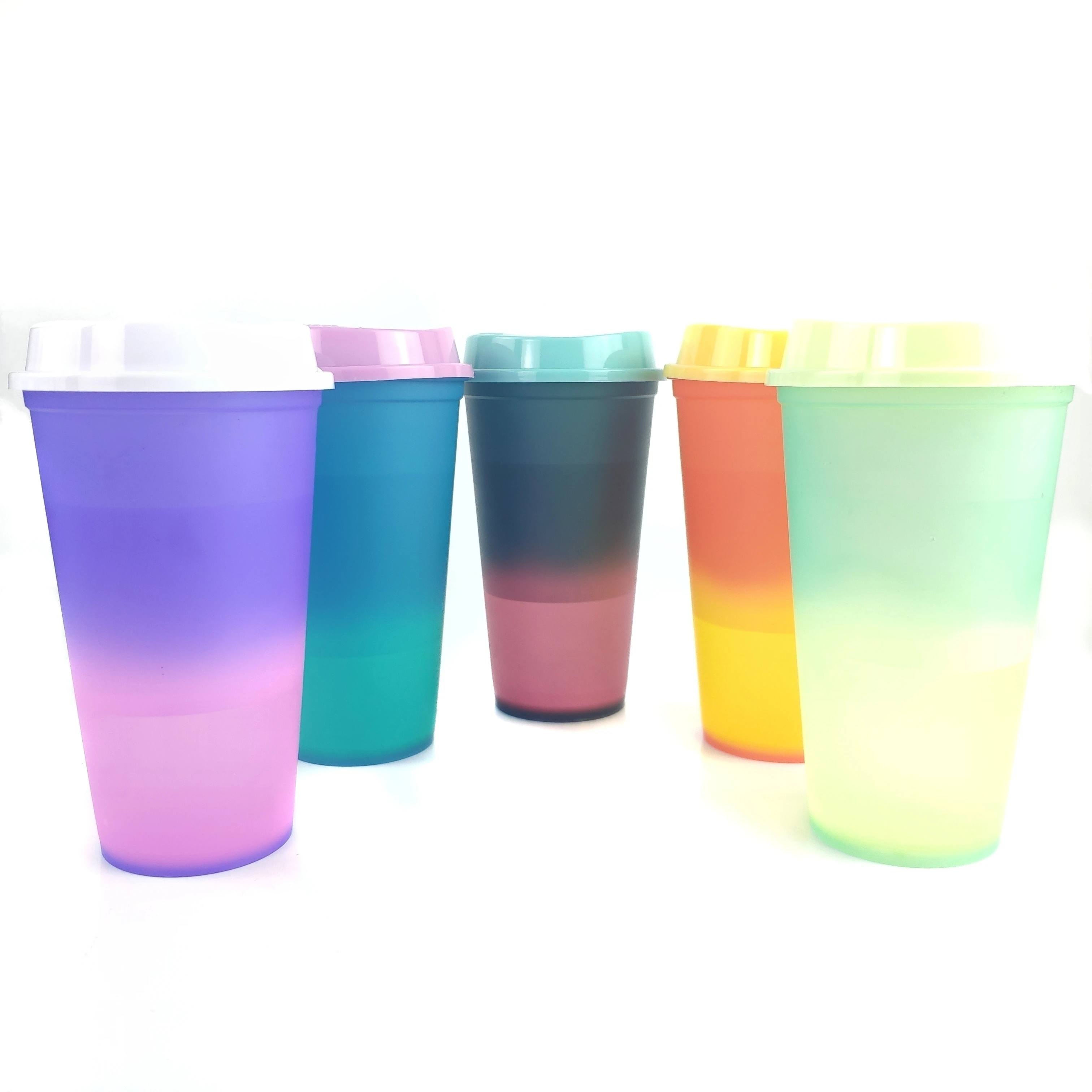 

plastic coffee cup 480ml&710ml coffee plastic cup color changing cups color changing tumbler, Customized color