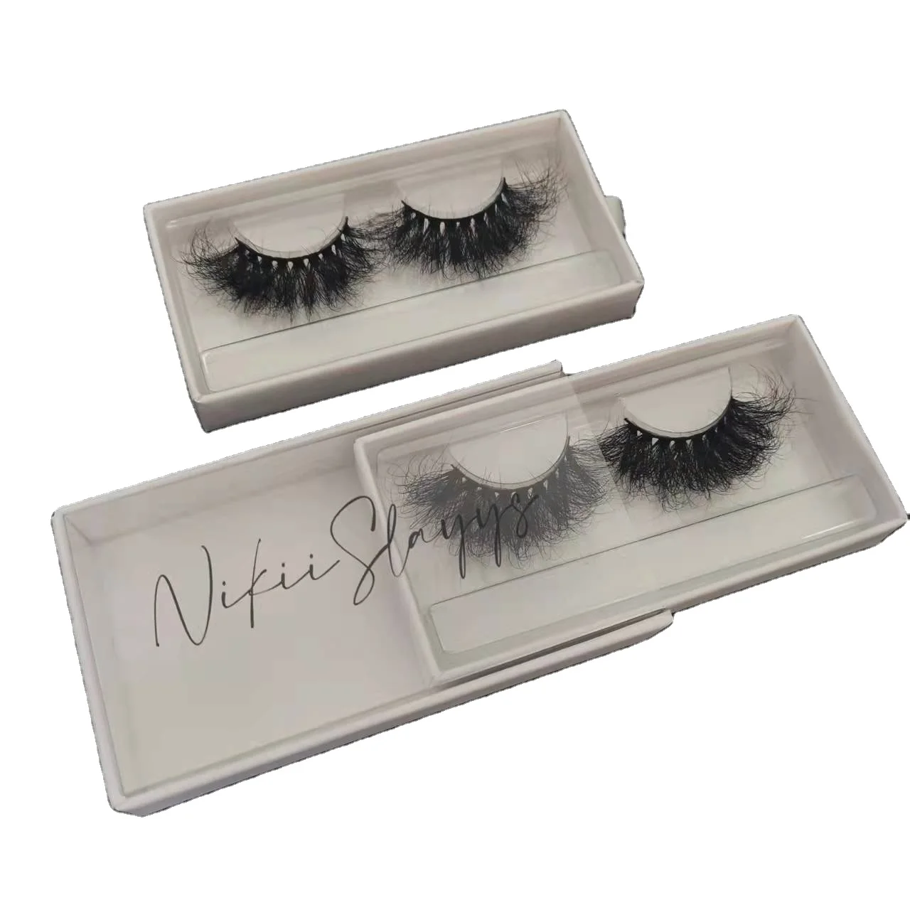 

Private Label White Lash Box For 5d Fluffy Full Strip Lashes Custom Eyelash Packaging For 3d Lashes