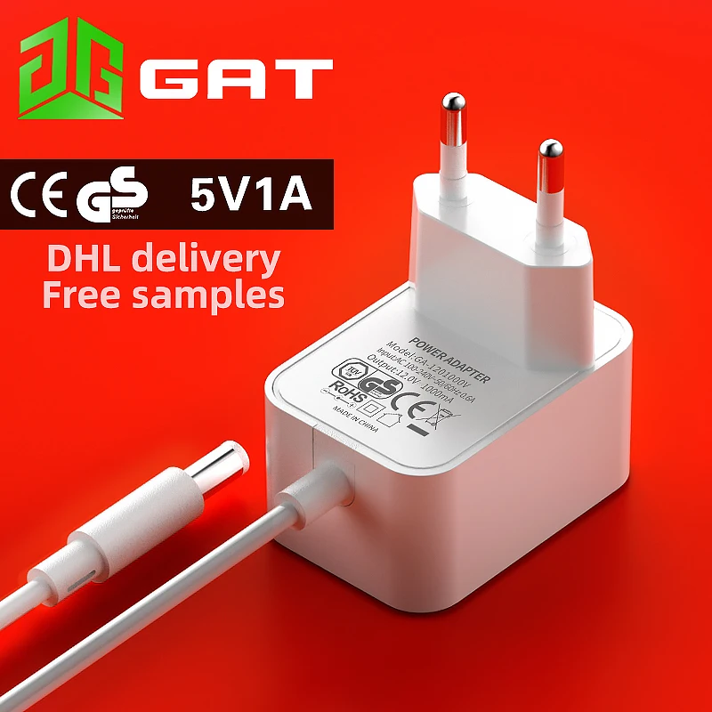 
5V 1A European standard CE GS ROHS certification high end DC plug wall power adapter EU switching power supply 