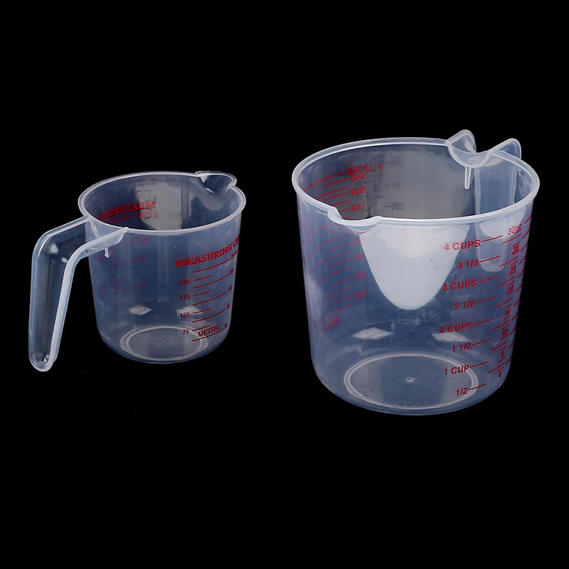 

250/500/1000ML Plastic Clear Measuring Cup Jug Pour Spout Surface Kitchen Tool Supplies