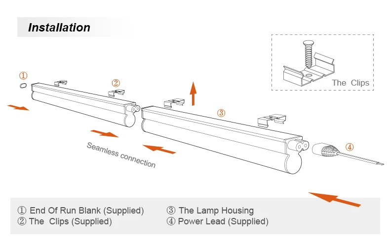 Seamless Connectors LED Tube Lamp
