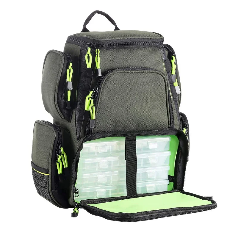 

Water-Resistant Large Storage Outdoor Multifunctional Big Fishing Tackle Bag, Custom