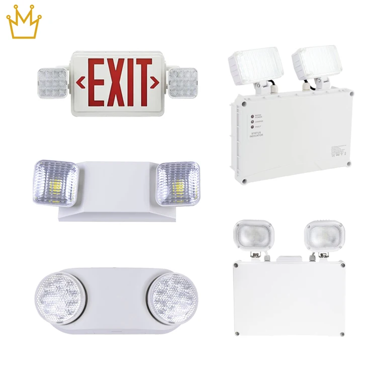 2020 Hot Sale Battery Operated Self-Contained Wall mounted Rechargeable Automatic Two Head Led emergency twin spot light