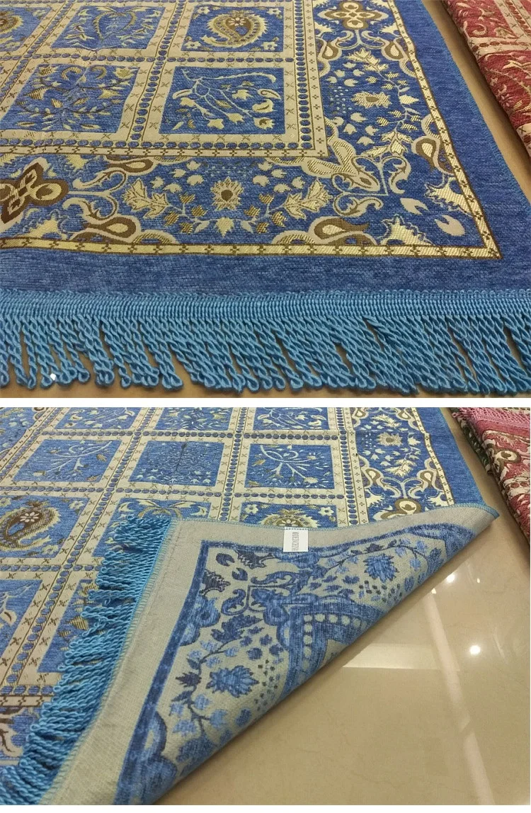 雪尼尔编织拜毯清真寺穆斯林祈祷垫便携式伊斯兰祈祷地毯厂家直销