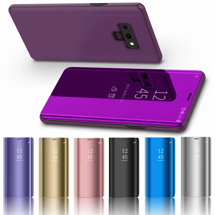 

Mirror Clear Flip Phone Case Smart Stand Cover For Samsung Galaxy Note 9 8 5 4 S21 A12S A50 A30 A10S A71 2020