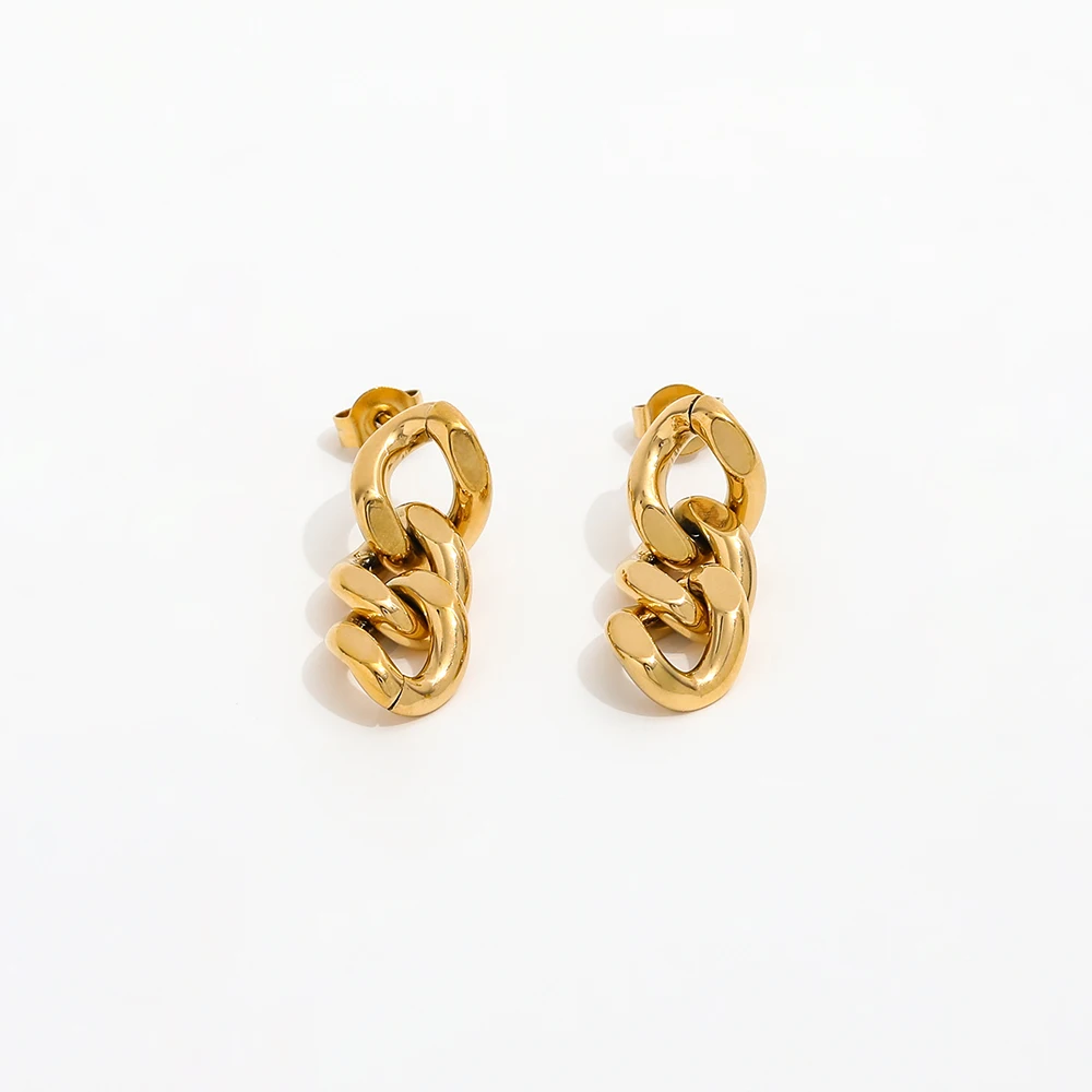 JOOLIM  High End 18K Gold Plated Stainless Steel  Link Chain  Drop Earring