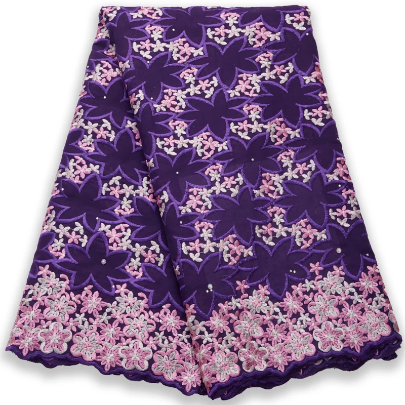 

2765 High Quality African Cotton Lace Fabric Embroidery Dry Cotton Swiss Lace Latest Nigerian Lace Fabrics For Party Wedding