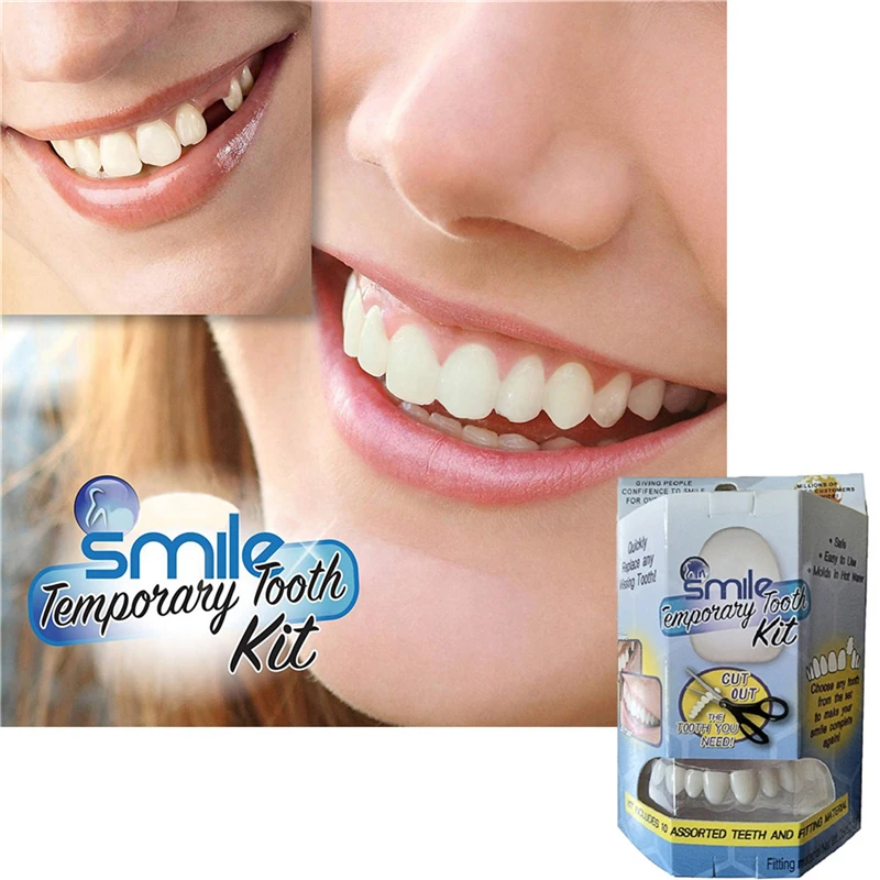 

Smile Temporary Dentures Stickers Tooth Replace Missing Tooth False Teeth instant smile temporary Tooth kit, Teeth color