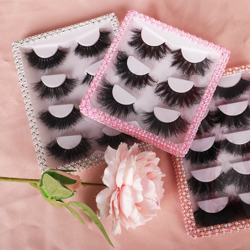 

100% Real Mink Lashes Book Boxes Full Strip Silk Fluffy 3D Lash Box Custom Transparent Clear Band, Natural black
