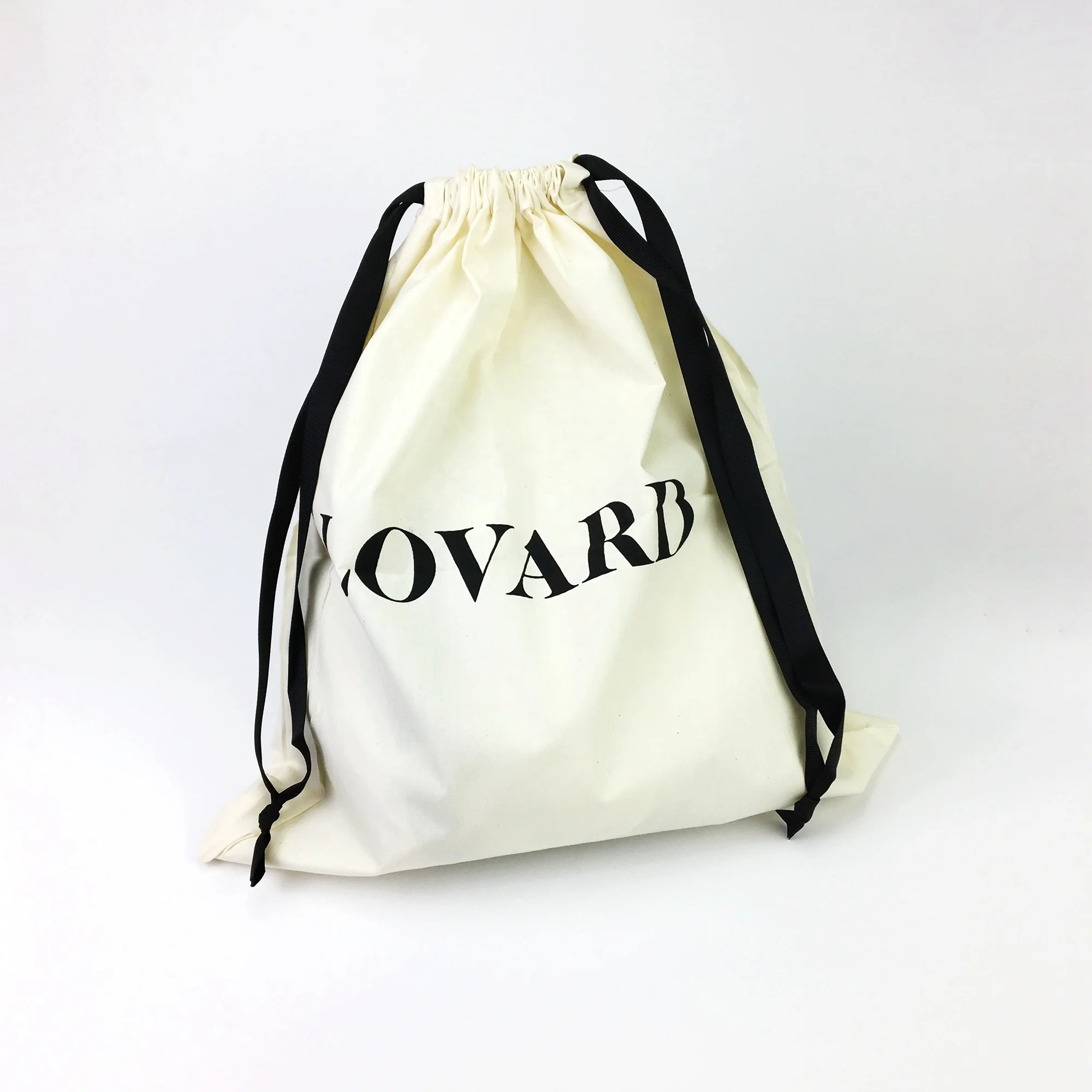 

Custom logo printed large Breathable drawstring packaging pouch White Twill Cotton Dust clothes hat shoe Storage Bag for handbag, Will provide the color swatch for option