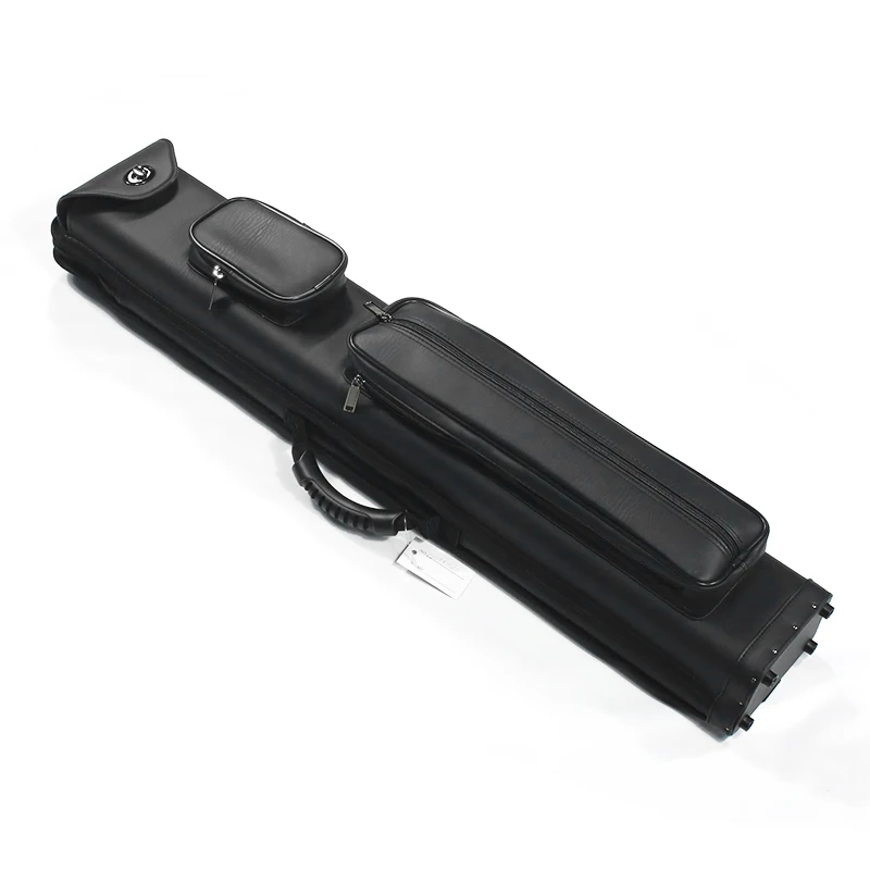 High-end Leather 3x5 Black 1/2-pc Pool Cue Case Bag 3Butts 5Shafts Carry 3B5S Billiard Pool Cue Sticks Case on Sale