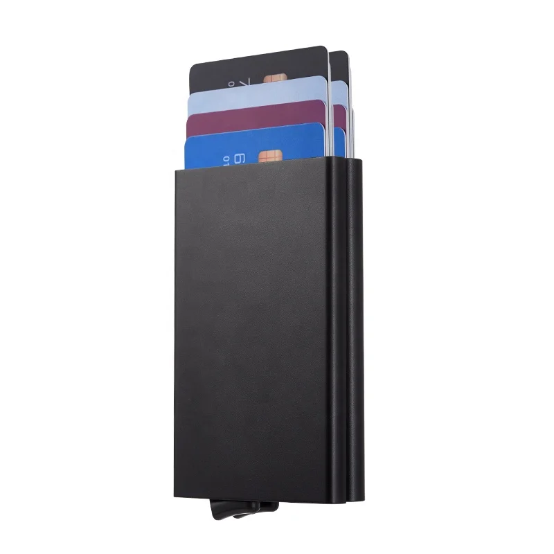 

Hot Sale Upgrade Double Layer Aluminum POP Up Card Holder, Black,silver